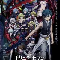 Постер аниме Тринити: Семеро магов — Небесная библиотека и Багровый Король